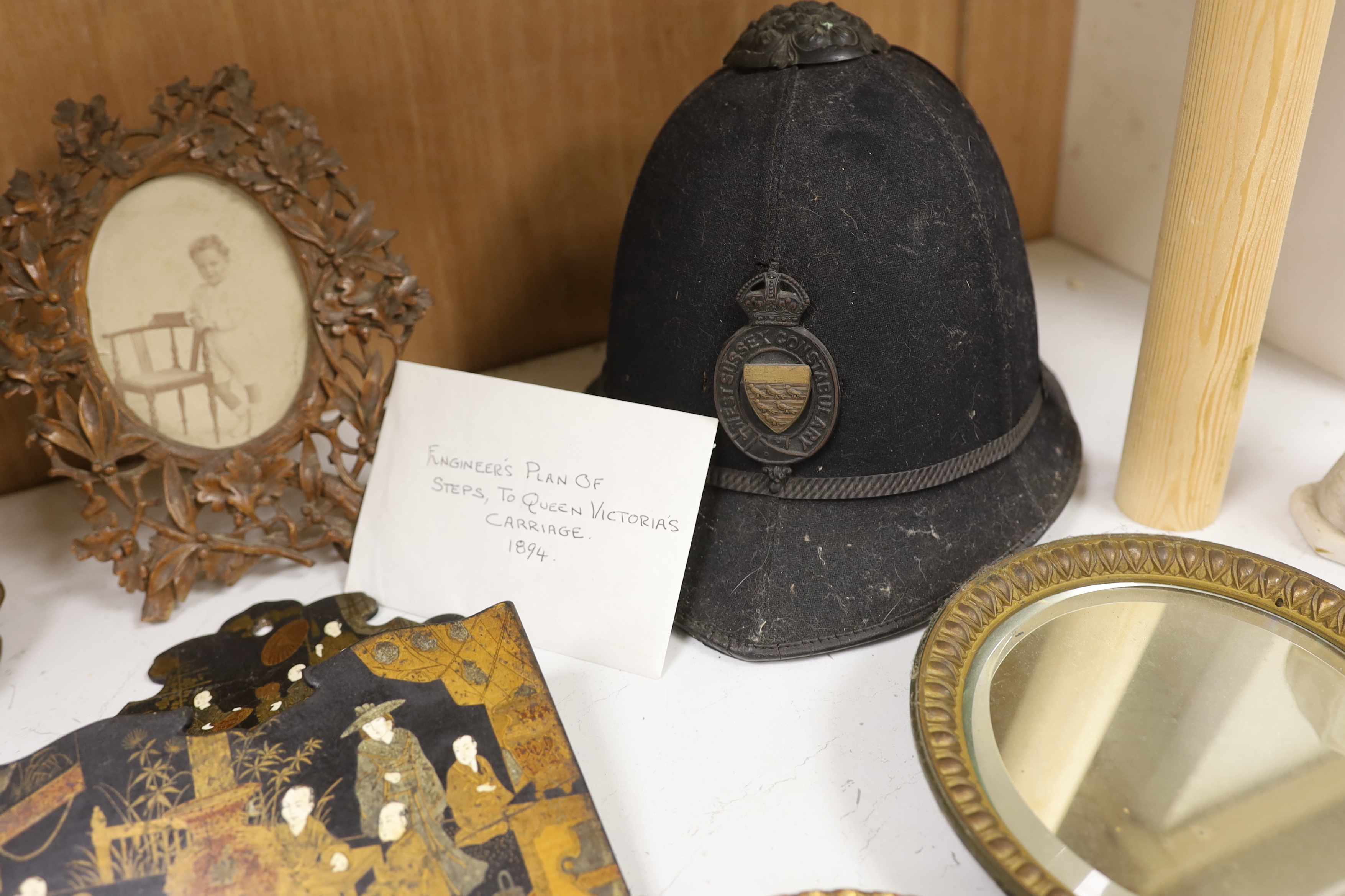 Mixed collectables - An early 20th century violin, interior label reads ‘Nicolaus Amatus fecit in Cremona 1651 Made in Czechoslavia’, an QEII General Service medal, CANAL ZONE bar, to AC1 P G DARLINGTON (2523204) RAF, a